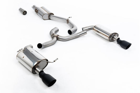 MillTek-SSXVW753-Cat-back Resonated (Quieter) with Black Cerakote GT-100 Trims | ML Performance Car Parts