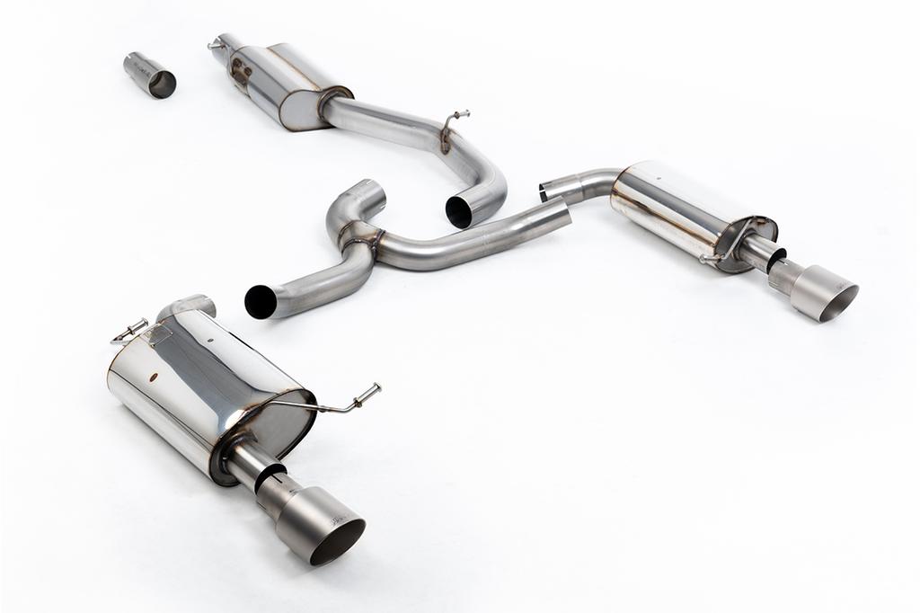 MillTek-SSXVW754-Cat-back Resonated (Quieter) with Titanium GT-100 Trims | ML Performance Car Parts