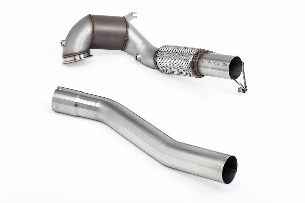 MillTek-SSXVW761-Large Bore Downpipe and Hi-Flow Sports Cat NO CEL / Check Engine Light - 94mm / 3.7inch ID Turbo Outlet to 80mm / 3.15inch Downpipe with 200CPSI HJS Cat - Fits with Milltek Cat Back System Only | ML Performance Car Parts