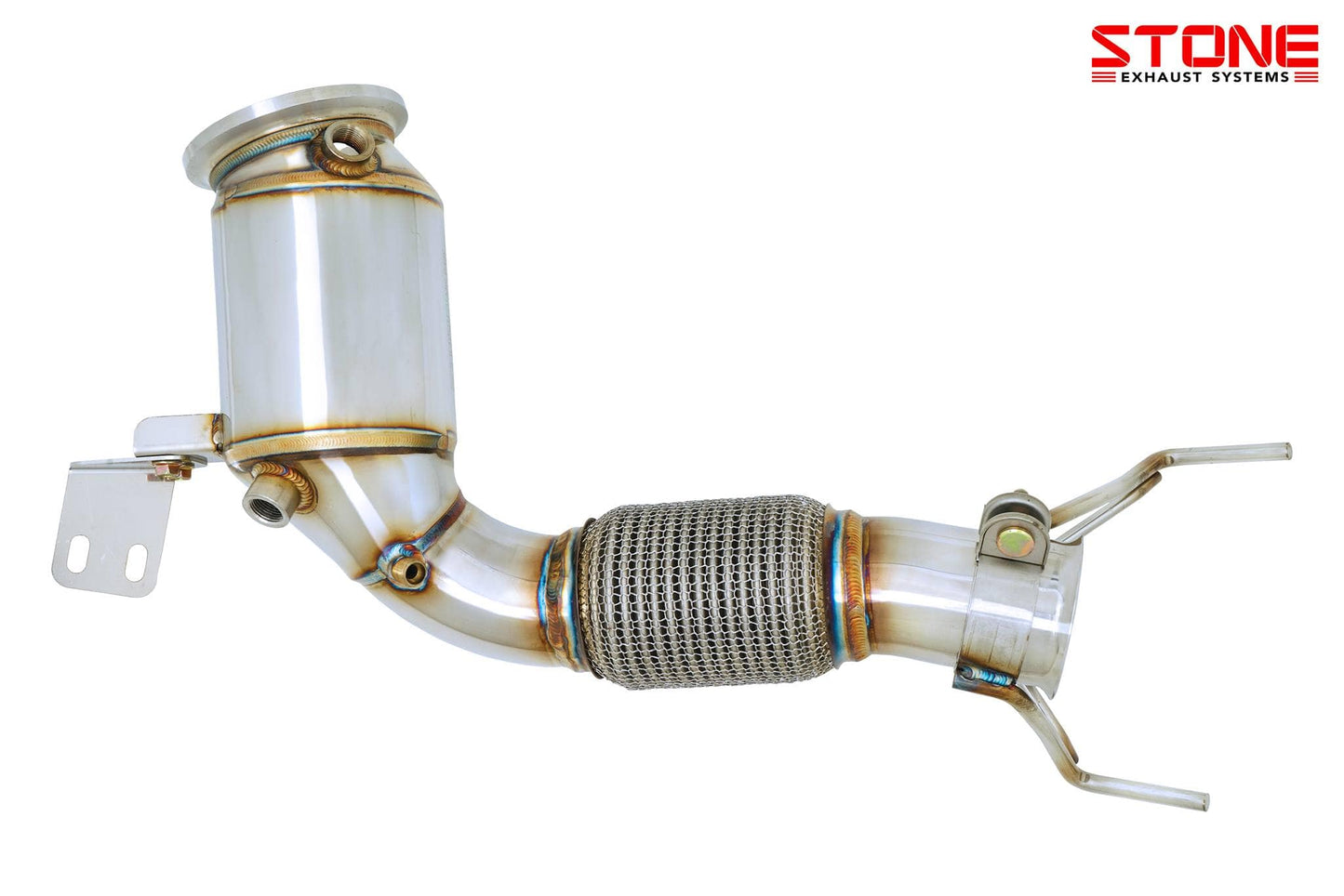 Stone Exhaust BMW MINI B48E F39 F40 F44 F46 Eddy Catalytic Downpipe - OPF Model (Inc. X2 20i, 220i, M135ix & M235ix) | ML Performance UK