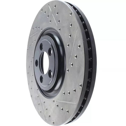 StopTech 127.20030L/R Jaguar 380mm Drilled & Grooved Sport Front Brake Discs - Pair (Inc. F-Type, XF, XJR & XKR)