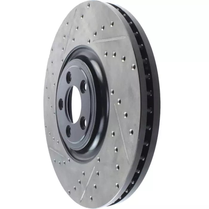 StopTech 127.20030L/R Jaguar 380mm Drilled & Grooved Sport Front Brake Discs - Pair (Inc. F-Type, XF, XJR & XKR)