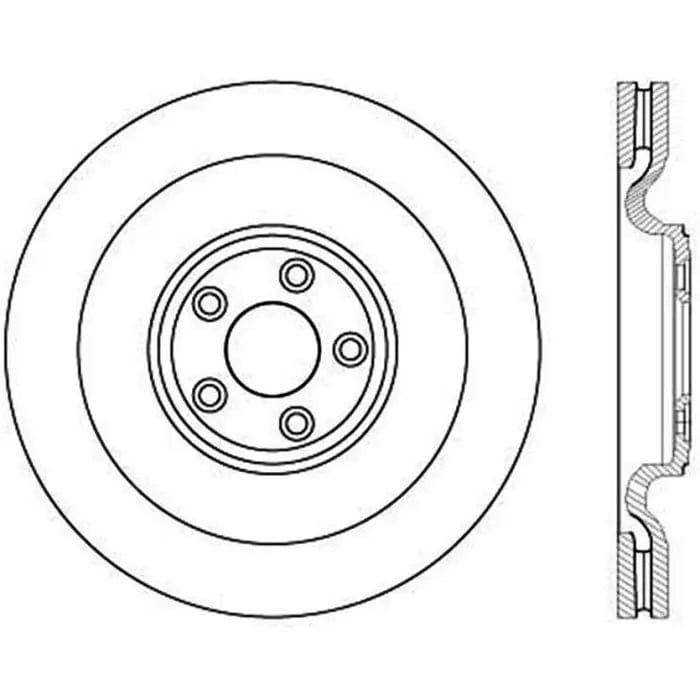 StopTech 127.20030L/R Jaguar 380mm Drilled & Grooved Sport Front Brake Discs - Pair (Inc. F-Type, XF, XJR & XKR)