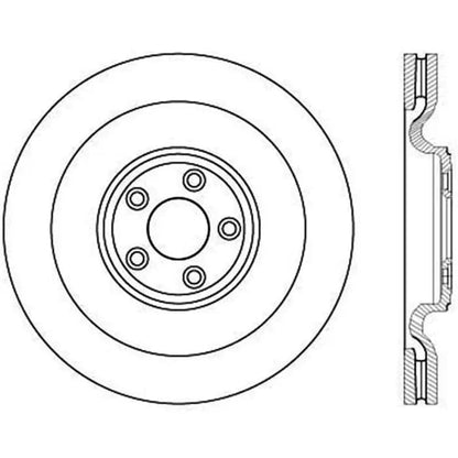 StopTech 127.20030L/R Jaguar 380mm Drilled & Grooved Sport Front Brake Discs - Pair (Inc. F-Type, XF, XJR & XKR)