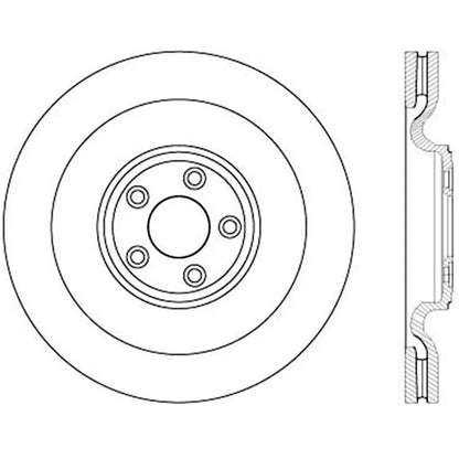 StopTech 127.20031L/R Jaguar 376mm Drilled & Grooved Sport Rear Brake Discs - Pair (Inc. F-Type, XF, XJR & XKR)
