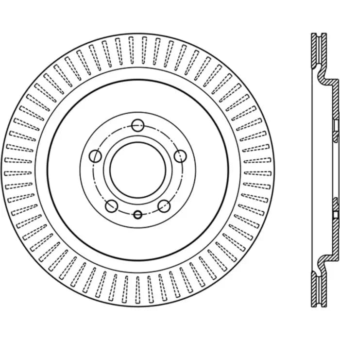 StopTech 128.61105L Ford Mustang Shelby GT500 5.8 Supercharged 350x19 Sport Cross Drilled Brake Disc - Rear Left