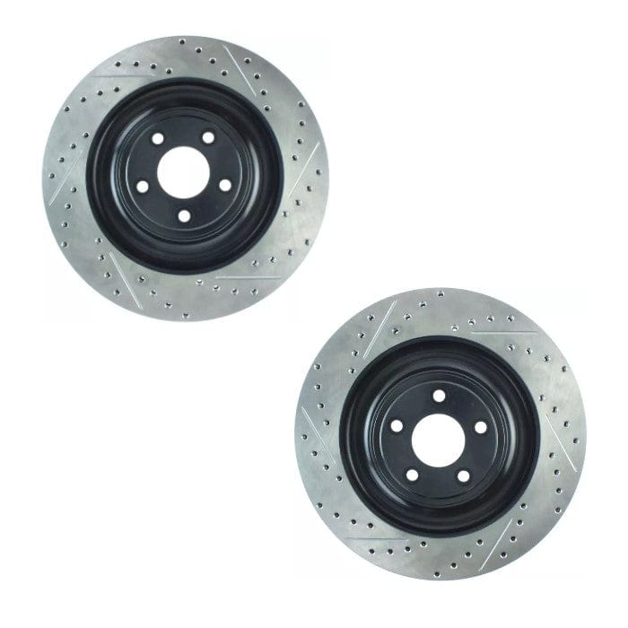 StopTech 127.20031L/R Jaguar 376mm Drilled & Grooved Sport Rear Brake Discs - Pair (Inc. F-Type, XF, XJR & XKR)