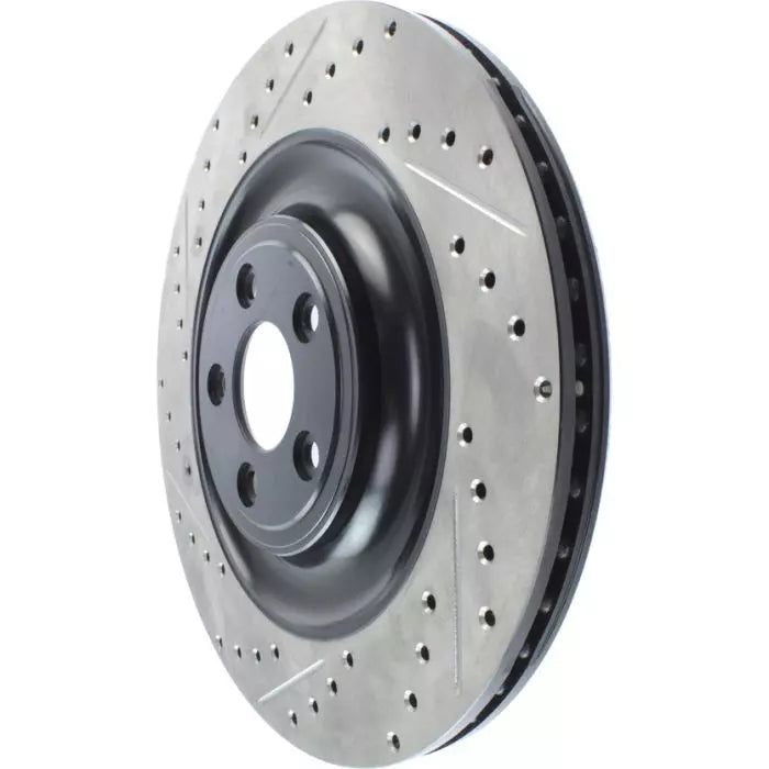 StopTech 127.20031L/R Jaguar 376mm Drilled & Grooved Sport Rear Brake Discs - Pair (Inc. F-Type, XF, XJR & XKR)
