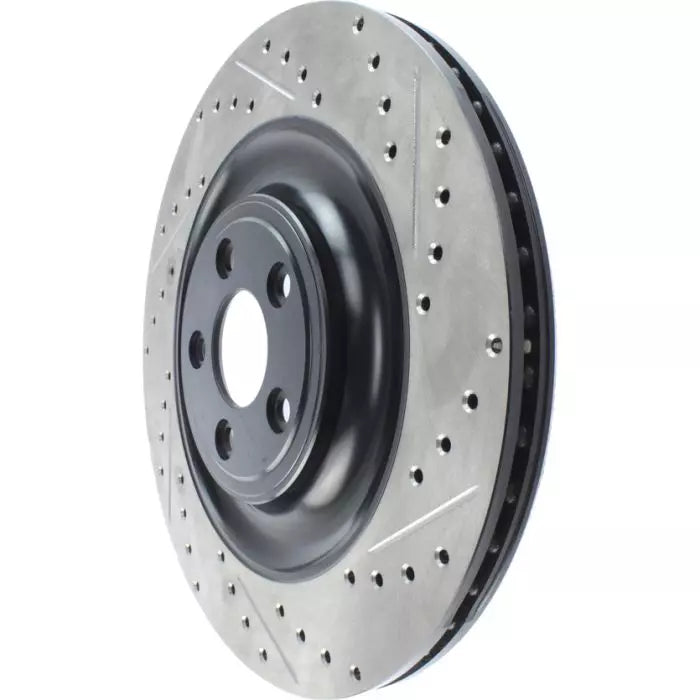 StopTech 127.20031L/R Jaguar 376mm Drilled & Grooved Sport Rear Brake Discs - Pair (Inc. F-Type, XF, XJR & XKR)