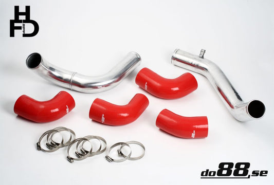 DO88 TR-940-R-76 Volvo 7/940 Turbo Center Connection pipe kit ,red hoses ,3'' throttle body