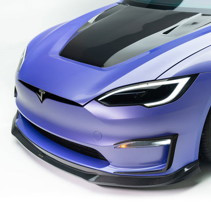 Vorsteiner TEV3025 VRS Tesla Model S Plaid Add-On Aero Bumper Flares Carbon Fiber PP 2x2 Glossy | ML Performance