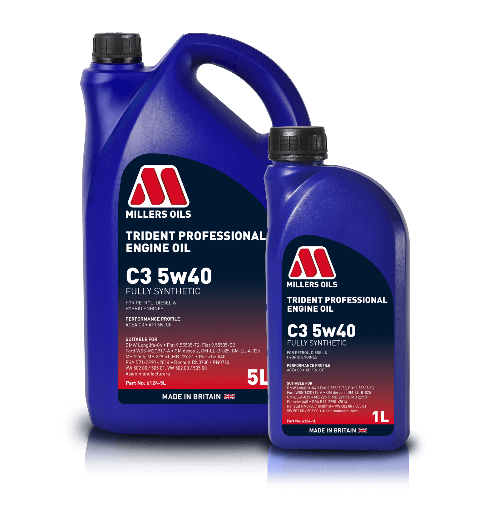 Millers Oils 6124GO Trident Professional C3 5w40 Fully Synthetic Engine Oil 5L