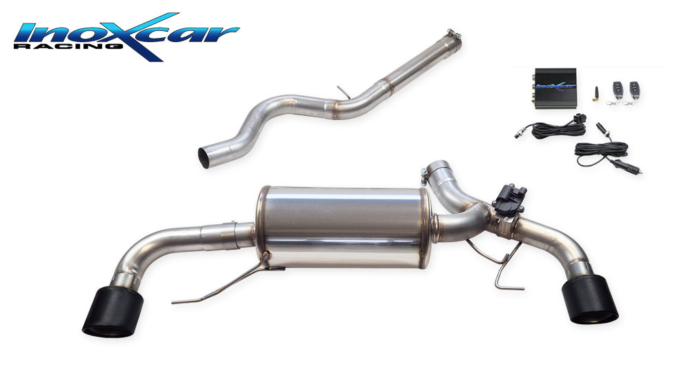 InoXcar VALV.BMG42.01.XR10BLACKMATT BMW G42 SERIE 2 Direct Central Pipe + Rear Silencer With End Pipe Diam. 100 X-Race Black Matt Dx+Sx + Valve With Electric Engine + Remote Control 1 | ML Performance UK Car Parts