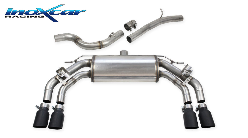 InoXcar VALV.FORM.02.90CBLACK Cupra Formentor VZ 2.0 Direct Central Pipe + Rear Silencer With End Pipe 2 X Diam. 90 Racing Black Ceramic Dx+Sx + Valves Assembly With Original Electric Engines 1 | ML Performance UK Car Parts