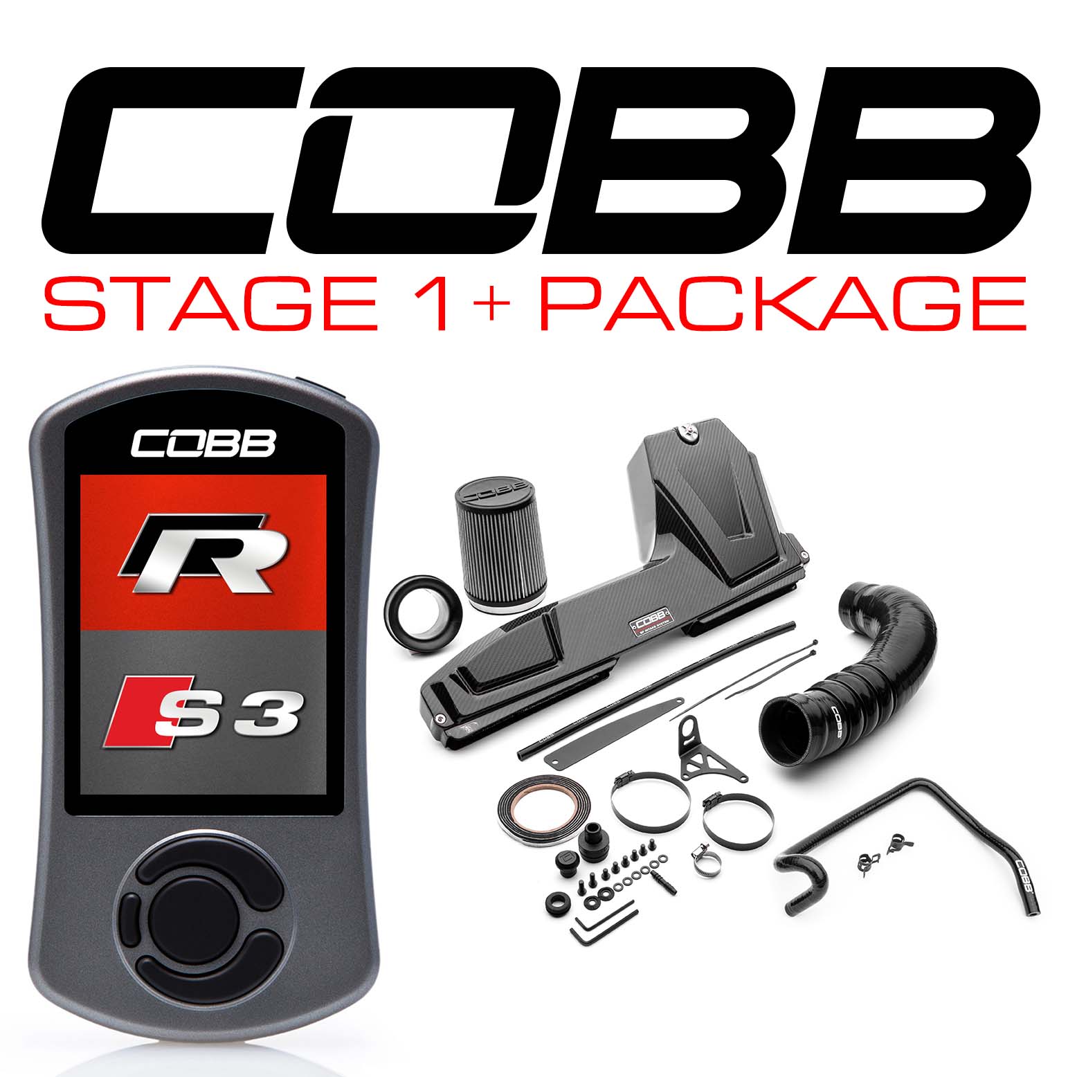 COBB VLK003001P-DSG-RED STAGE 1 + REDLINE CARBON FIBER POWER PACKAGE WITH DSG / S TRONIC FLASHING FOR VW (MK7 / MK7.5) GOLF
