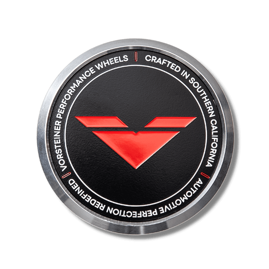 Vorsteiner CC13BLK Vorsteiner Aluminum Center Cap - Black with Red Logo | ML Performance