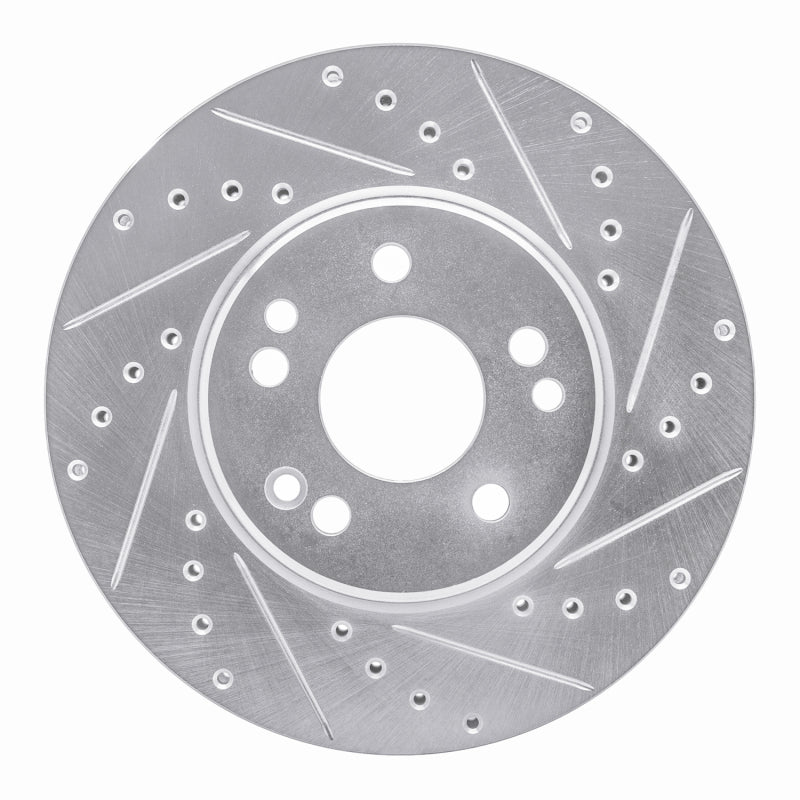 R1 Concepts R1 90-98 Mercedes-Benz 300SL Front Right Drilled & Slotted Silver Brake Rotor
