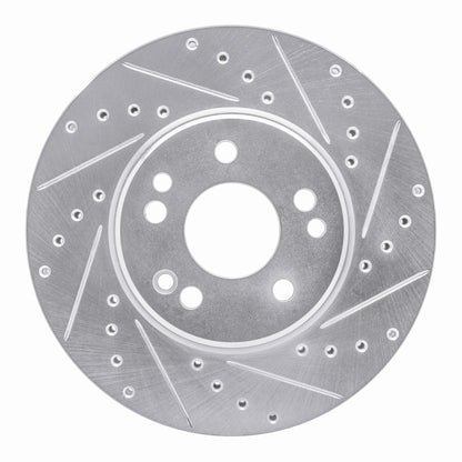 R1 Concepts R1 90-98 Mercedes-Benz 300SL Front Right Drilled & Slotted Silver Brake Rotor