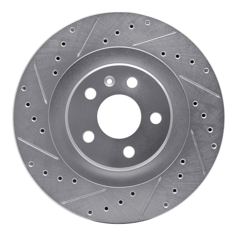 R1 Concepts R1 16-26 Volvo V60 Rear Left Drilled & Slotted Silver Brake Rotor