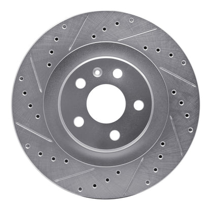 R1 Concepts R1 16-26 Volvo V60 Rear Left Drilled & Slotted Silver Brake Rotor
