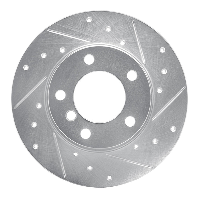 R1 Concepts R1 95-98 BMW 318TI Front Right Drilled & Slotted Silver Brake Rotor