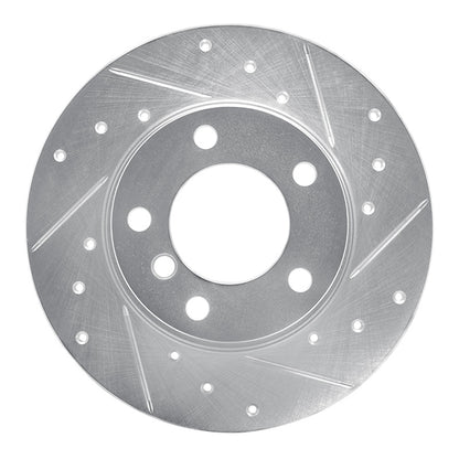 R1 Concepts R1 95-98 BMW 318TI Front Right Drilled & Slotted Silver Brake Rotor