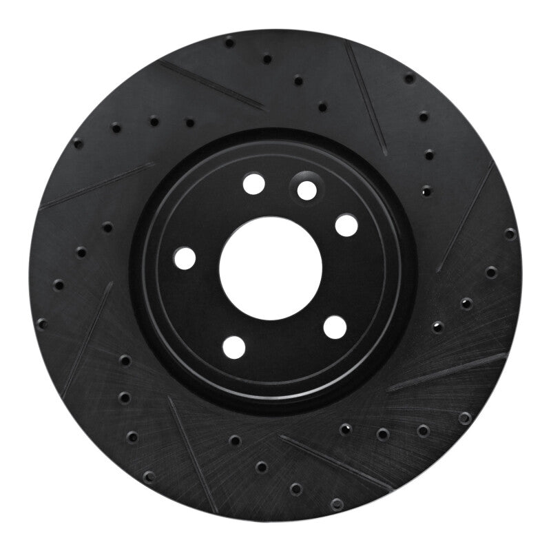R1 Concepts R1 17-19 Jaguar XE Front Right Drilled & Slotted Black Brake Rotor
