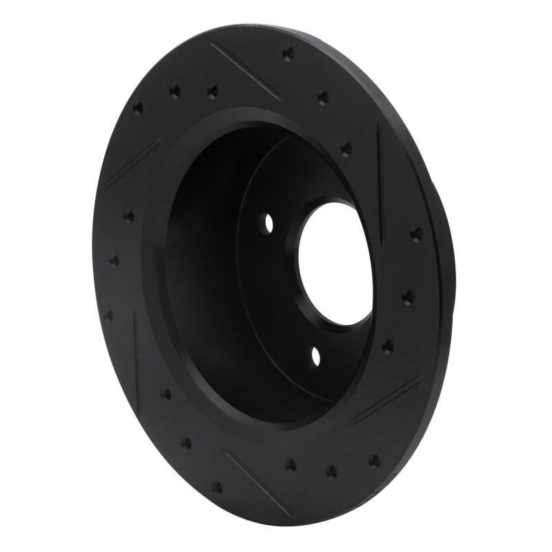 R1 Concepts R1 79-81 Nissan 200SX Rear Left Drilled & Slotted Black Brake Rotor