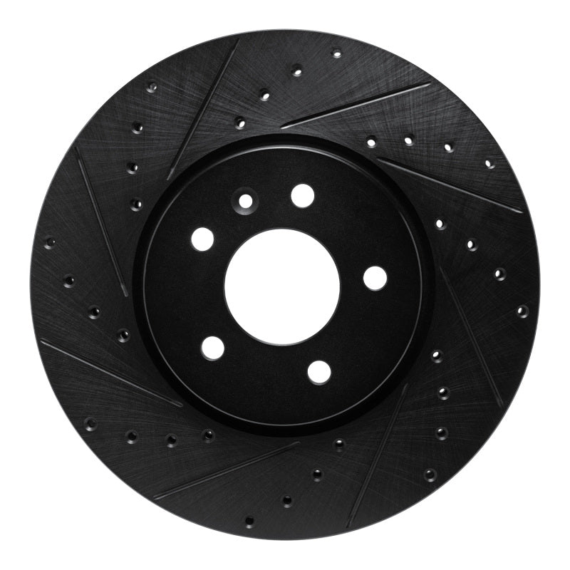 R1 Concepts R1 14-19 Buick CASCADA Front Left Drilled & Slotted Black Brake Rotor