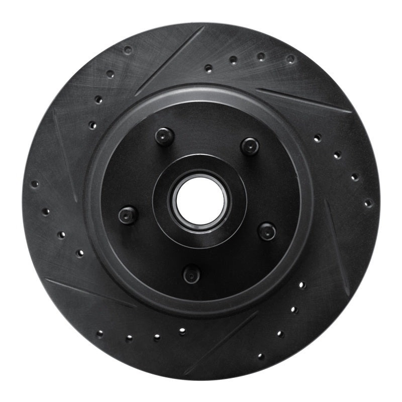 R1 Concepts R1 69-73 Chrysler Newport Front Left Drilled & Slotted Black Brake Rotor