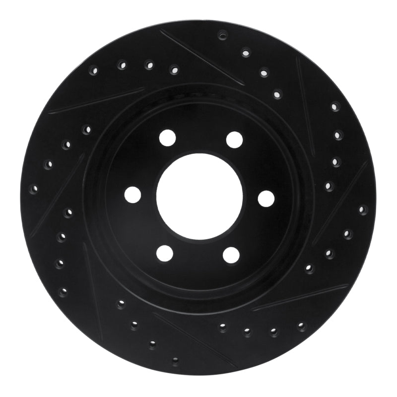 R1 Concepts R1 97-02 Dodge Durango Front Left Drilled & Slotted Black Brake Rotor