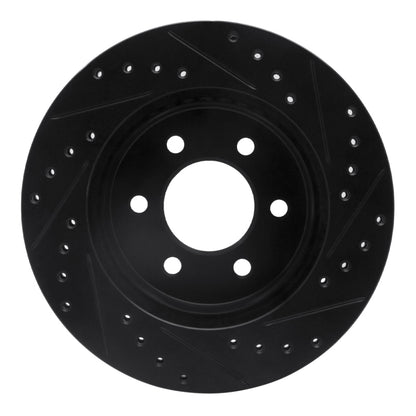 R1 Concepts R1 97-02 Dodge Durango Front Left Drilled & Slotted Black Brake Rotor