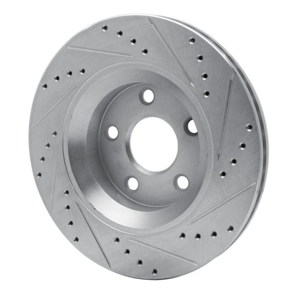 R1 Concepts R1 12-18 Jeep Wrangler Front Left Drilled & Slotted Silver Brake Rotor
