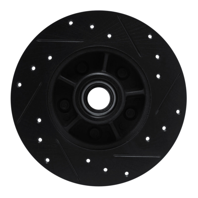 R1 Concepts R1 84-87 Pontiac Fiero Front Left Drilled & Slotted Black Brake Rotor