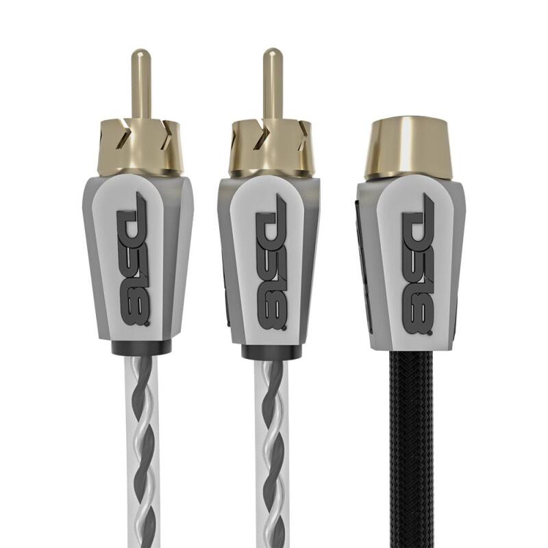 DS18 Level 3 RCA Wire Y Connector 1 Female to 2 Male Black