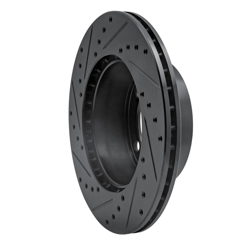 R1 Concepts R1 87-89 Porsche 944 Except Turbo Front Right Drilled & Slotted Black Brake Rotor