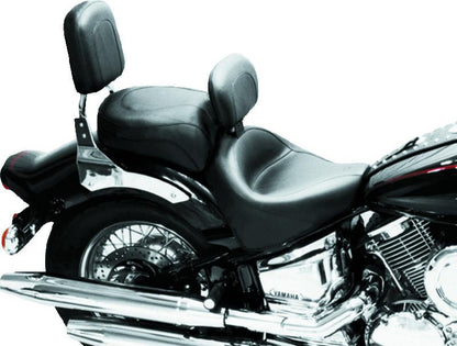 Mustang Motorcycle Mustang 99-11 Yamaha V-Star 1100 Custom Wide Touring 2PC Seat w/Driver Backrest - Black