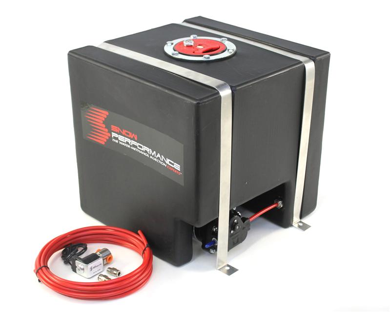 Snow Performance Water Tank Upgrade 10gal (w/Braided SS Line/Brackets/Solenoid/4AN Fittings)