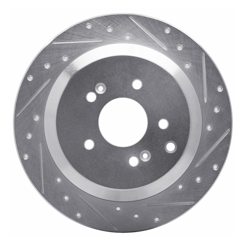 R1 Concepts R1 07-12 Hyundai Veracruz Rear Right Drilled & Slotted Silver Brake Rotor
