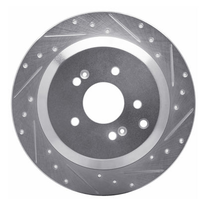 R1 Concepts R1 07-12 Hyundai Veracruz Rear Right Drilled & Slotted Silver Brake Rotor