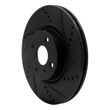 R1 Concepts R1 2016-2025 Fiat 124 Spider Front Right Drilled & Slotted Black Brake Rotor