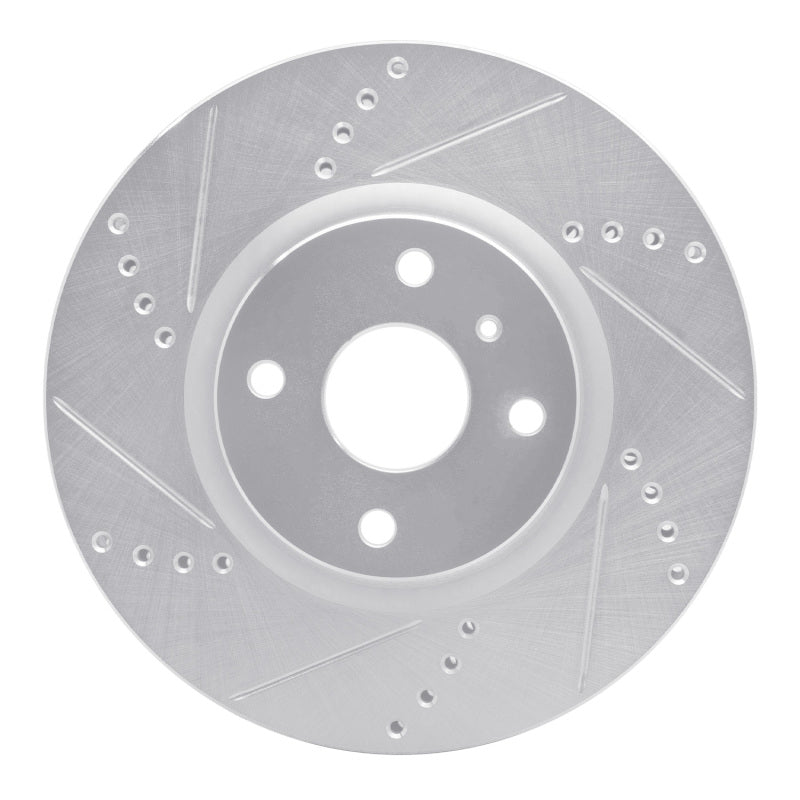 R1 Concepts R1 2016-2025 Fiat 124 Spider Front Left Drilled & Slotted Silver Brake Rotor