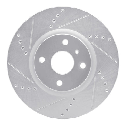 R1 Concepts R1 2016-2025 Fiat 124 Spider Front Left Drilled & Slotted Silver Brake Rotor