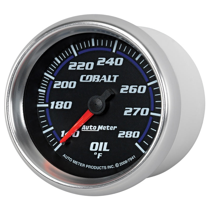 Autometer Cobalt 66.7mm 140-280 Degree F Mechanical Oil Temperature Gauge