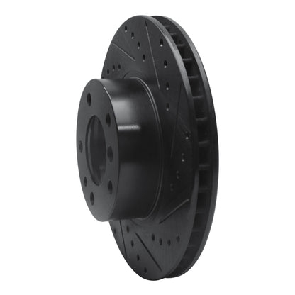 R1 Concepts R1 87-95 BMW 735IL Front Right Drilled & Slotted Black Brake Rotor