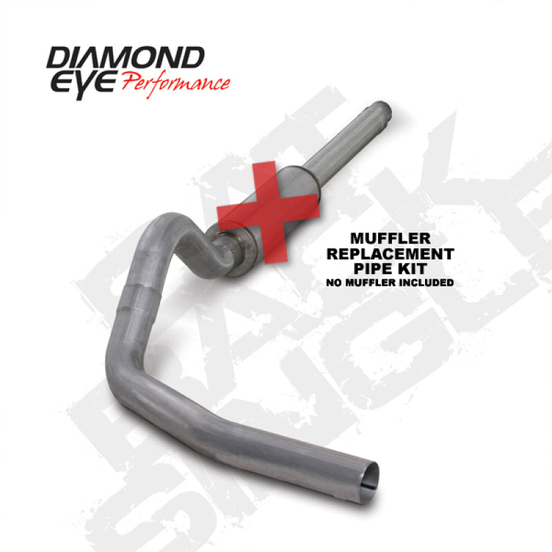 Diamond Eye Performance Diamond Eye KIT 4in Catback MFLR RPLCMENT PIPE Single AL: 94-97 FORD 7.3L F250/F350 PWRSTROKE