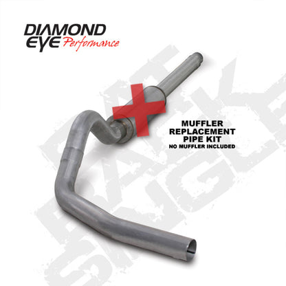 Diamond Eye Performance Diamond Eye KIT 4in Catback MFLR RPLCMENT PIPE Single AL: 94-97 FORD 7.3L F250/F350 PWRSTROKE