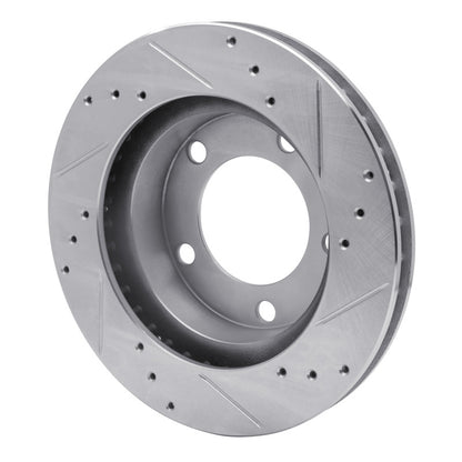 R1 Concepts R1 76-93 Ford F-150 4WD Front Left Drilled & Slotted Silver Brake Rotor