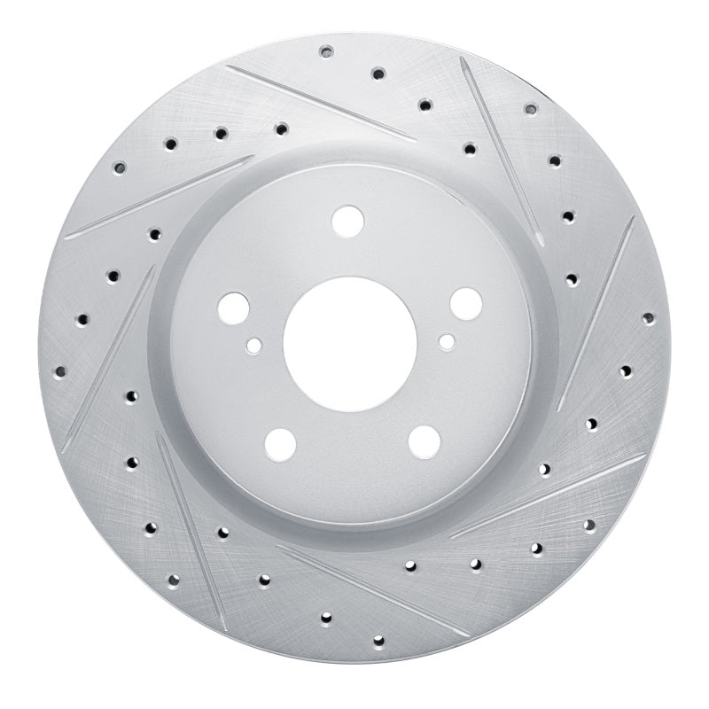 R1 Concepts R1 18-25 Lexus UX250h Front Right Drilled & Slotted Silver Brake Rotor