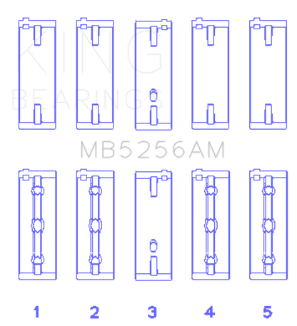 King Engine Bearings Hyundai Lantra 1600 (Size +0.75mm) Main Bearing Set